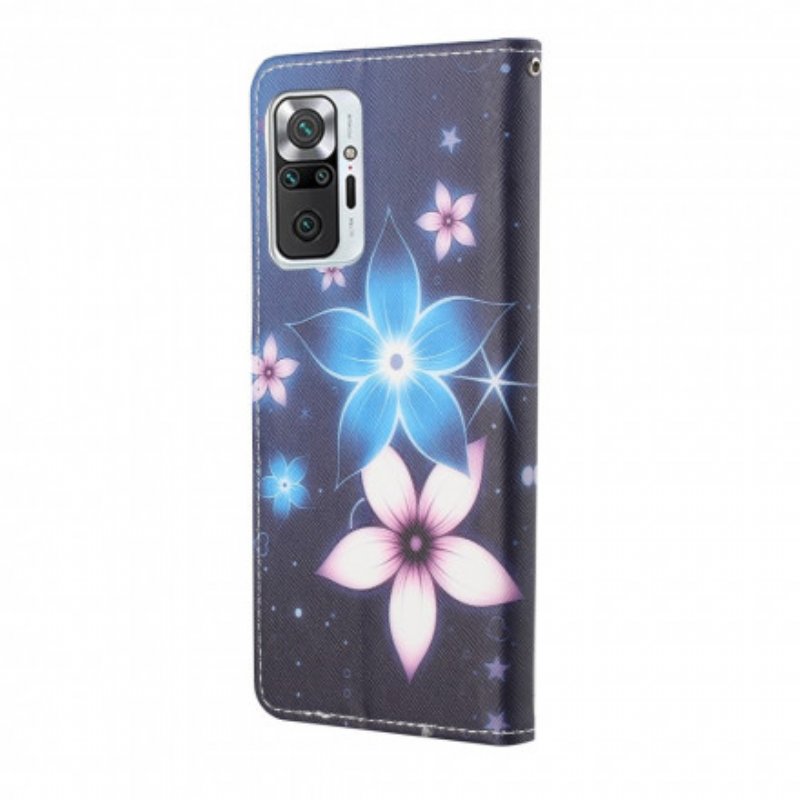 Fodral Xiaomi Redmi Note 10 Pro Med Kedjar Lunar Strap Blommor