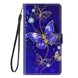 Fodral Xiaomi Redmi Note 10 Pro Med Kedjar Strap Butterflies Fan