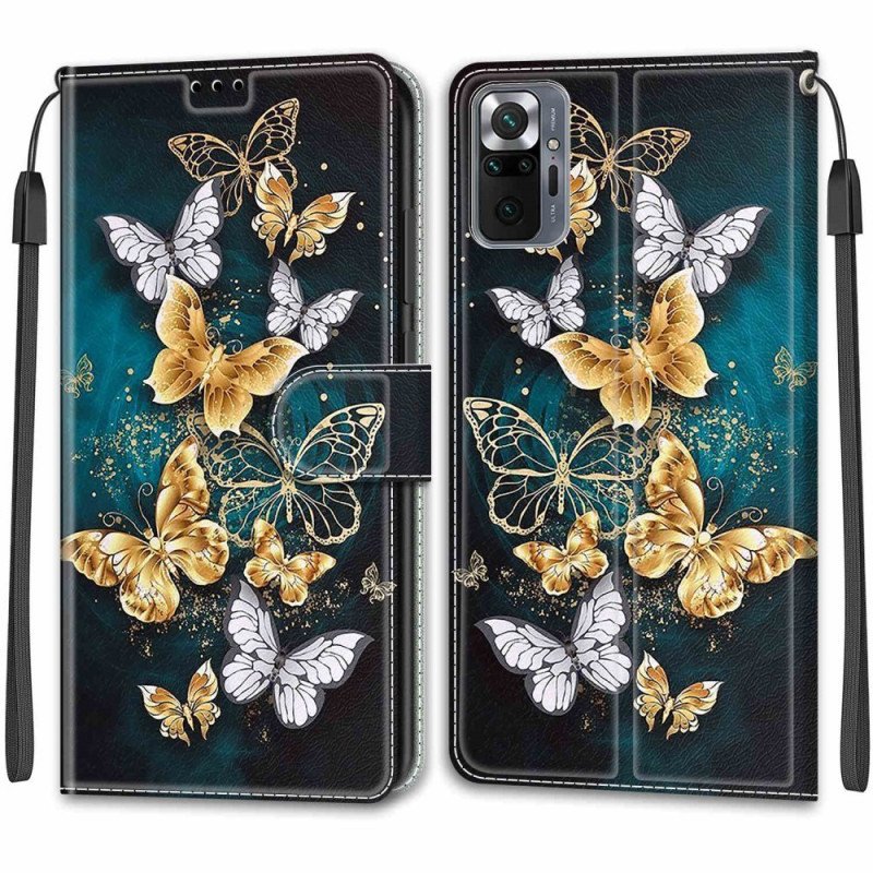 Fodral Xiaomi Redmi Note 10 Pro Med Kedjar Strap Butterflies Fan