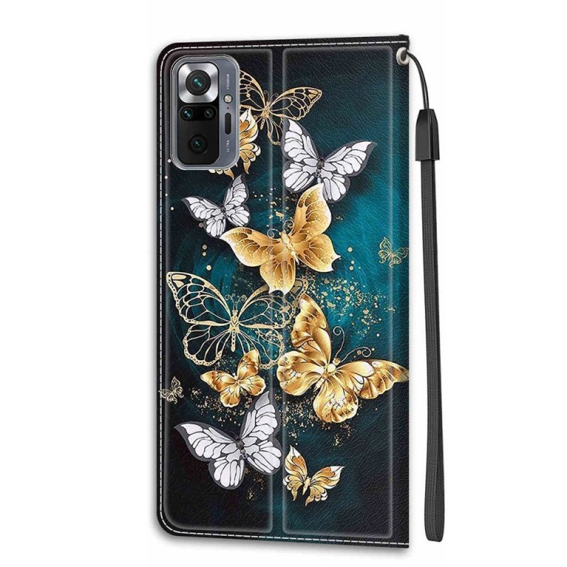 Fodral Xiaomi Redmi Note 10 Pro Med Kedjar Strap Butterflies Fan