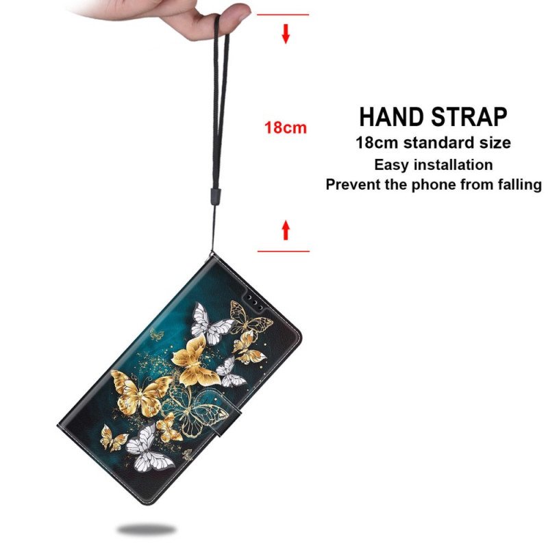 Fodral Xiaomi Redmi Note 10 Pro Med Kedjar Strap Butterflies Fan