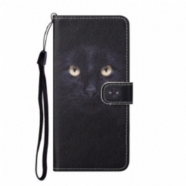 Fodral Xiaomi Redmi Note 10 Pro Med Kedjar Strappy Black Cat Eyes