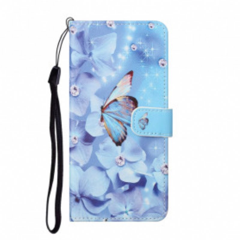 Fodral Xiaomi Redmi Note 10 Pro Med Kedjar Strappy Diamond Butterflies