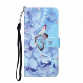 Fodral Xiaomi Redmi Note 10 Pro Med Kedjar Strappy Diamond Butterflies