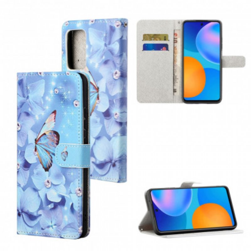 Fodral Xiaomi Redmi Note 10 Pro Med Kedjar Strappy Diamond Butterflies