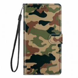 Fodral Xiaomi Redmi Note 10 Pro Med Kedjar Strappy Militär Kamouflage