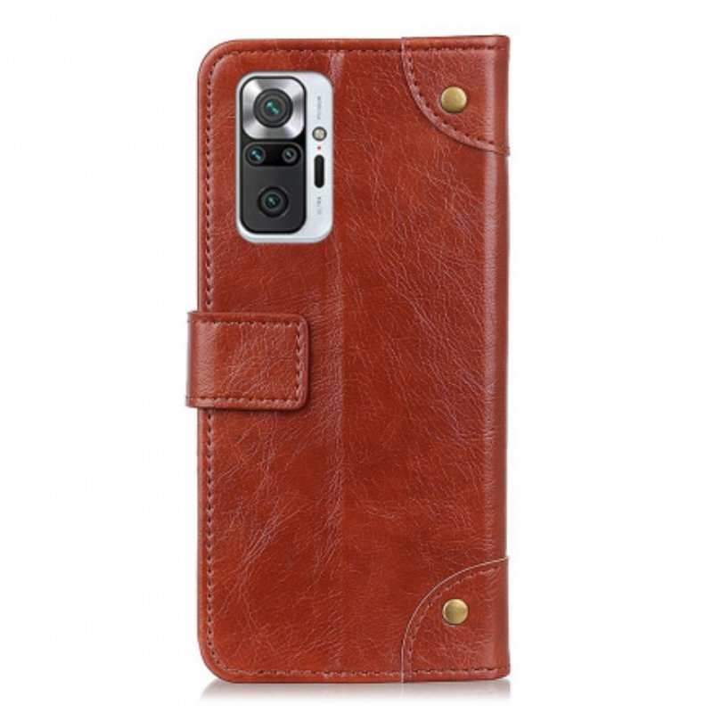 Fodral Xiaomi Redmi Note 10 Pro Stil Nappa Läder Vintage Nitar