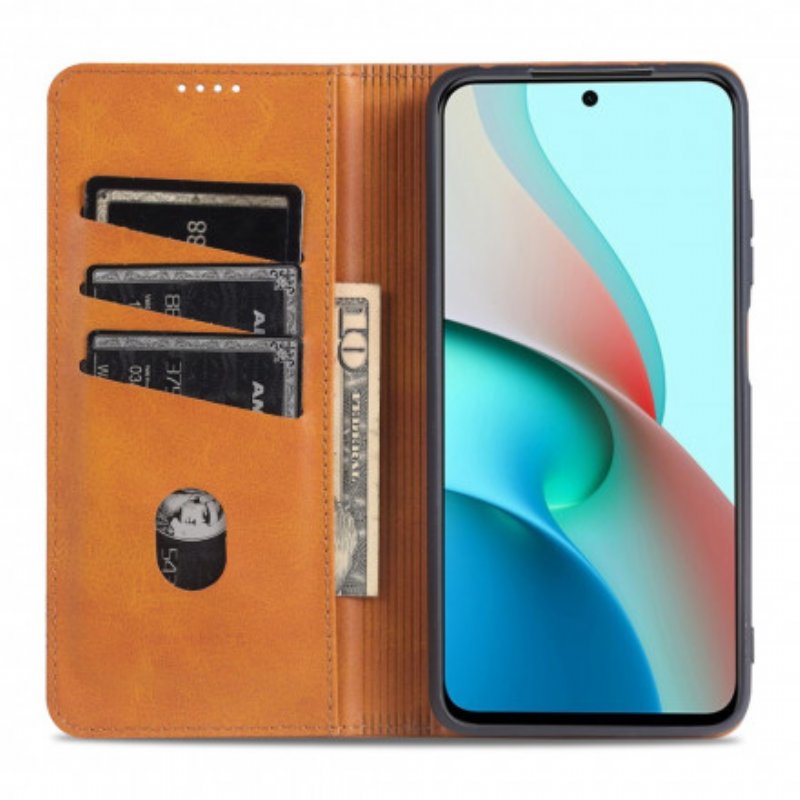 Folio-fodral Xiaomi Redmi Note 10 Pro Läderfodral Azns Läder Styling