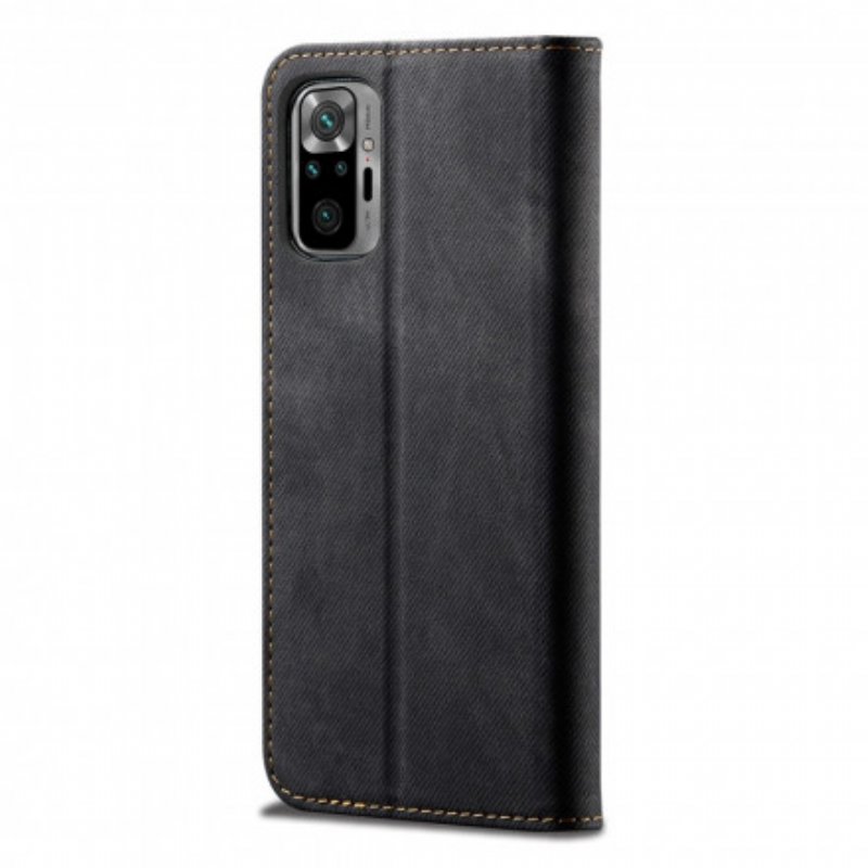 Folio-fodral Xiaomi Redmi Note 10 Pro Läderfodral Denim Tyg