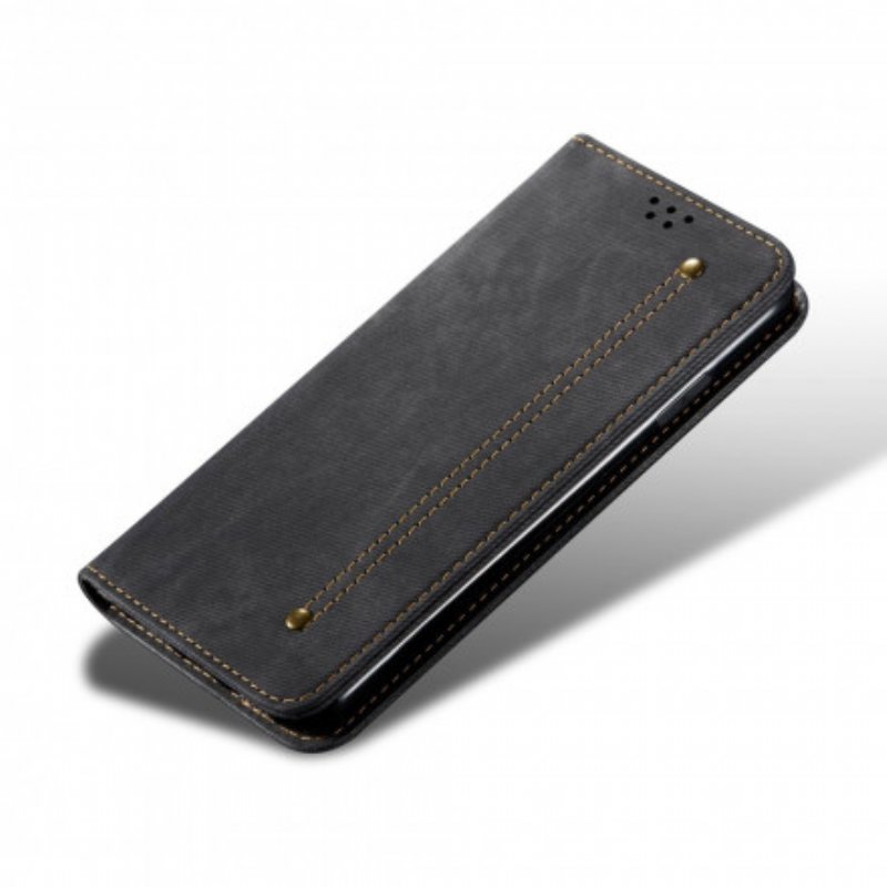 Folio-fodral Xiaomi Redmi Note 10 Pro Läderfodral Denim Tyg