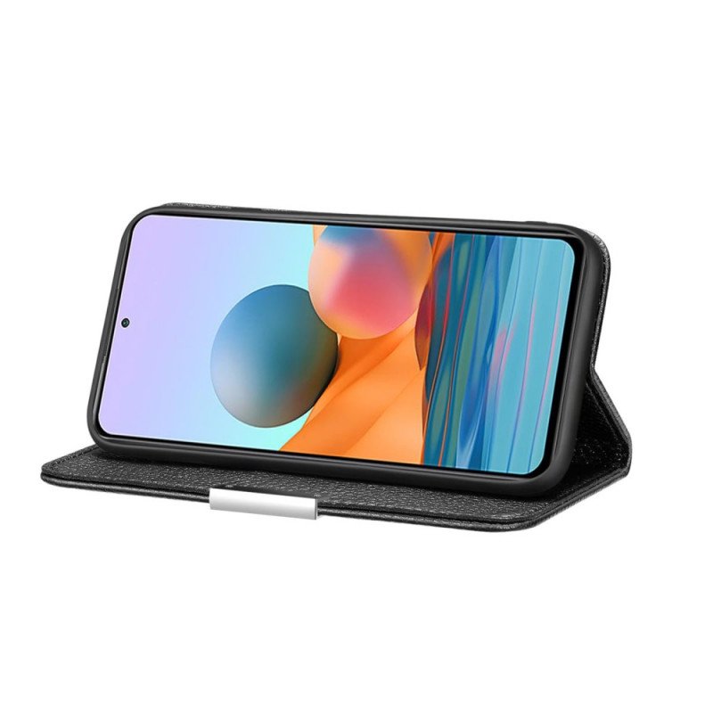 Folio-fodral Xiaomi Redmi Note 10 Pro Läderfodral Litchi Ultra Chic I Konstläder