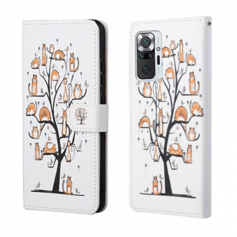 Folio-fodral Xiaomi Redmi Note 10 Pro Med Kedjar Funky Cats Med Rem