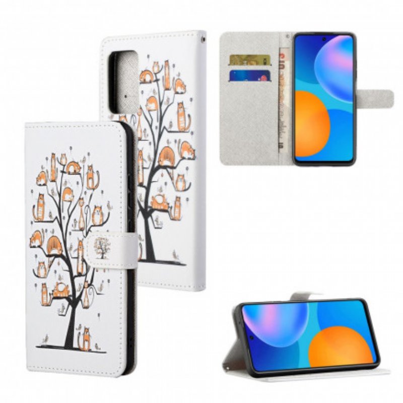 Folio-fodral Xiaomi Redmi Note 10 Pro Med Kedjar Funky Cats Med Rem