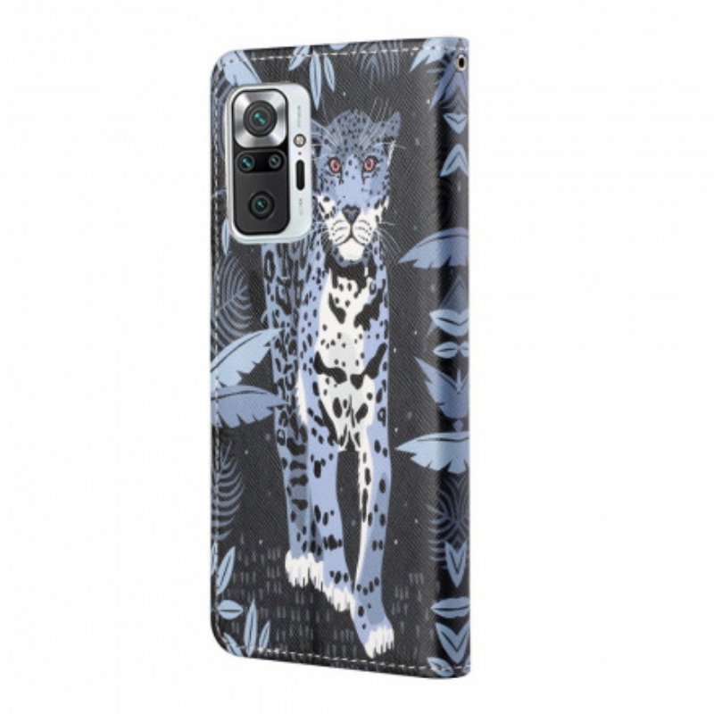 Folio-fodral Xiaomi Redmi Note 10 Pro Med Kedjar Strappy Leopard