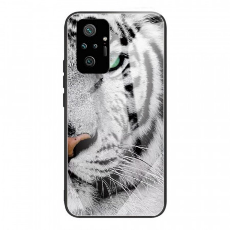 Mobilskal Xiaomi Redmi Note 10 Pro Tiger Härdat Glas