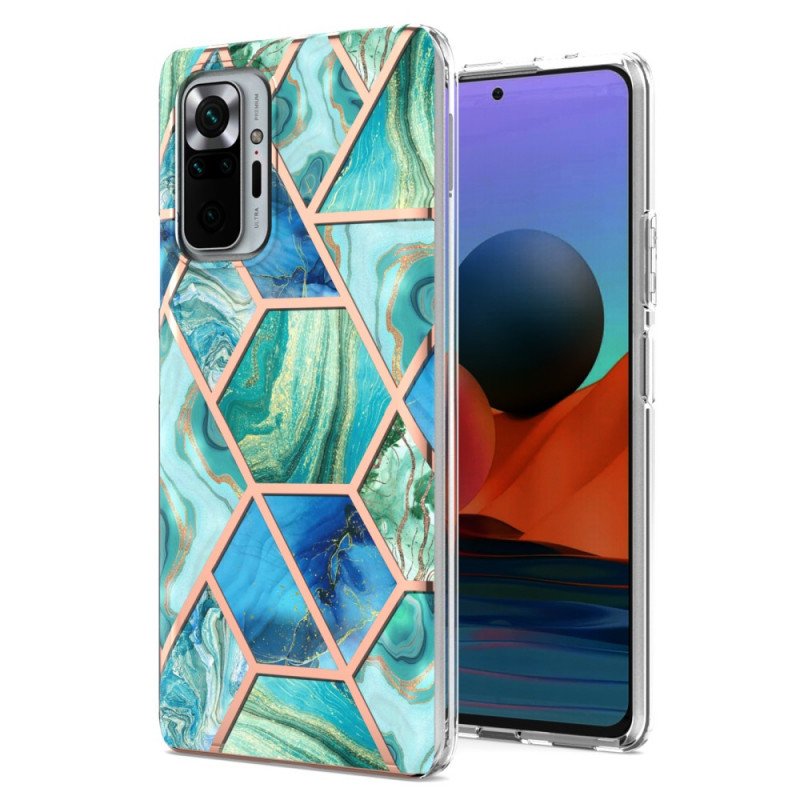 Skal Xiaomi Redmi Note 10 Pro Marmor Med Intensiv Geometri