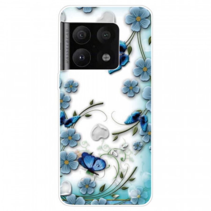 Skal OnePlus 10 Pro 5G Retro Fjärilar Och Blommor