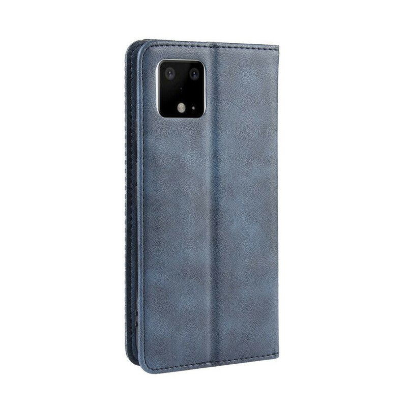 Folio-fodral Google Pixel 4 XL Läderfodral Stiliserad Vintage Lädereffekt