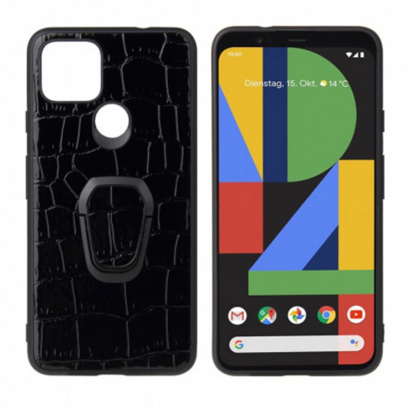 Mobilskal Google Pixel 4A 5G Krokodilstil Ring-bracket