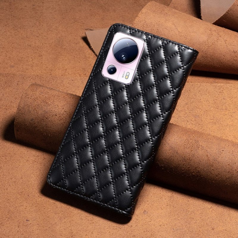 Folio-fodral Xiaomi 13 Lite Läderfodral Binfen Färgstil Quiltad