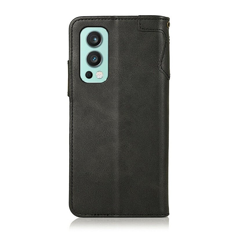 Folio-fodral OnePlus Nord 2 5G Faux Läderknapp Khazneh