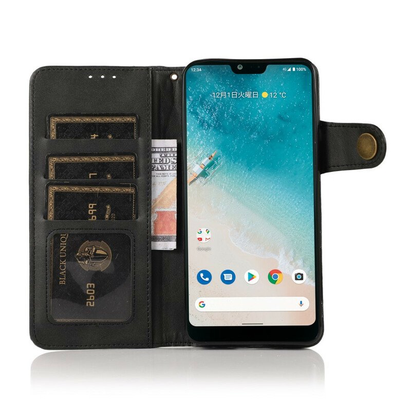 Folio-fodral OnePlus Nord 2 5G Faux Läderknapp Khazneh