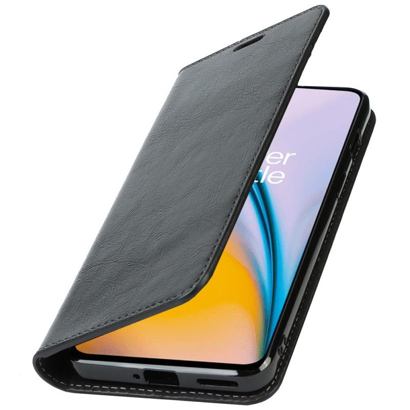 Folio-fodral OnePlus Nord 2 5G Läderfodral Äkta Läder