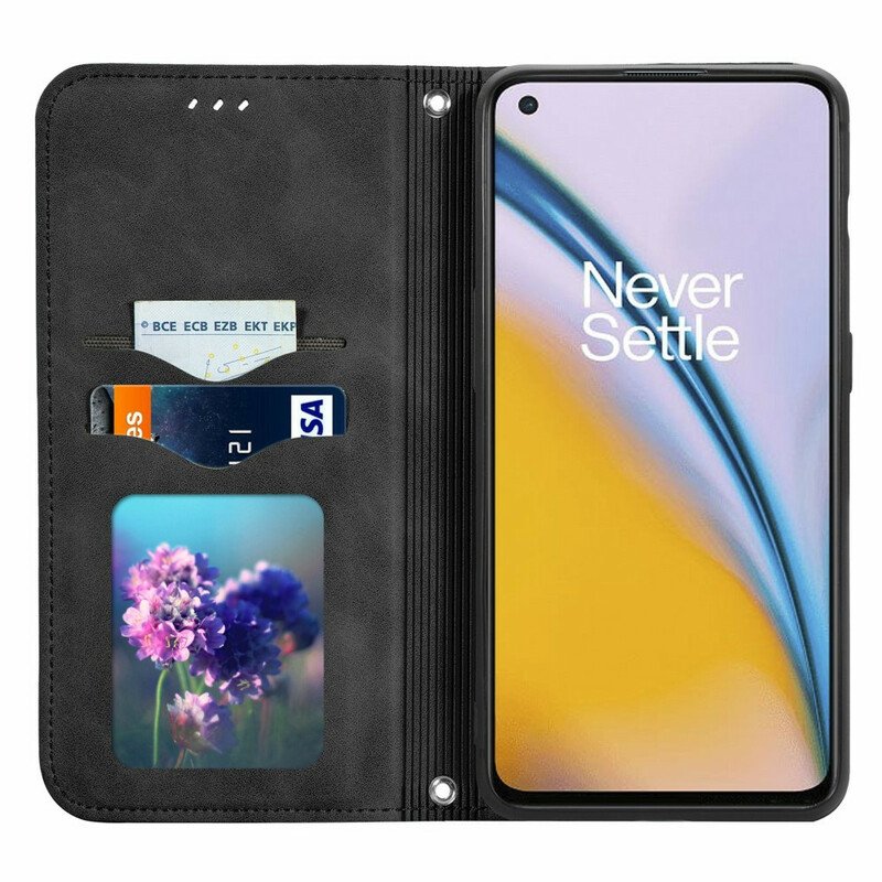 Folio-fodral OnePlus Nord 2 5G Läderfodral Skin-touch Design