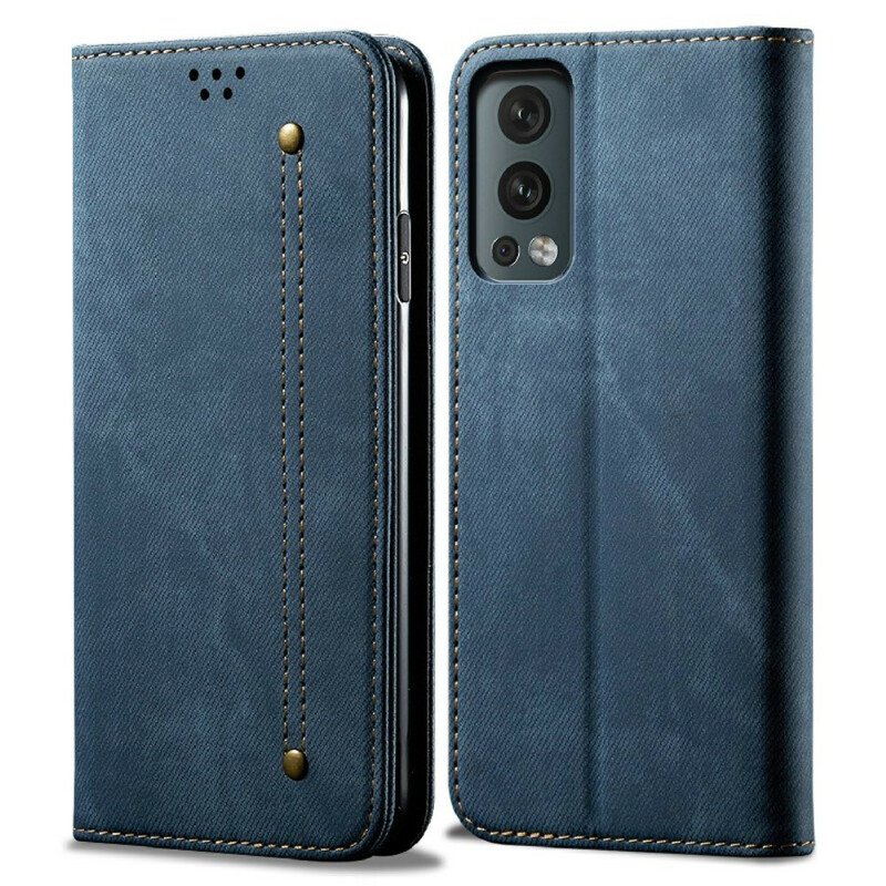 Folio-fodral OnePlus Nord 2 5G Läderfodral Textur För Jeans I Konstläder