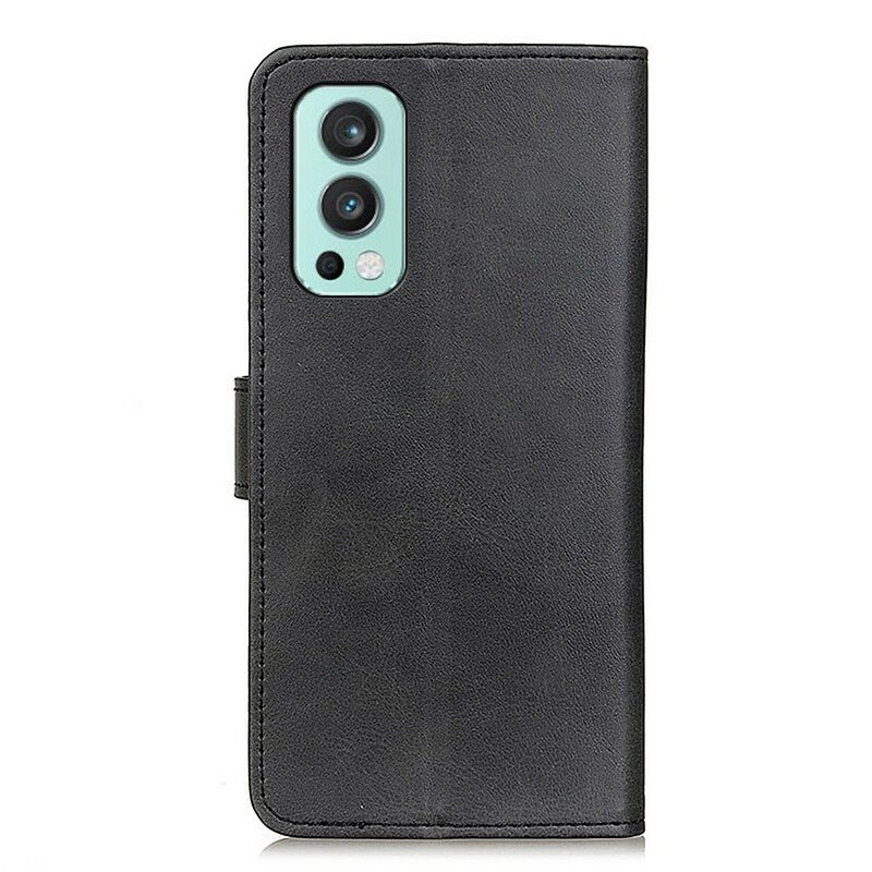 Folio-fodral OnePlus Nord 2 5G Matt Retro Lädereffekt