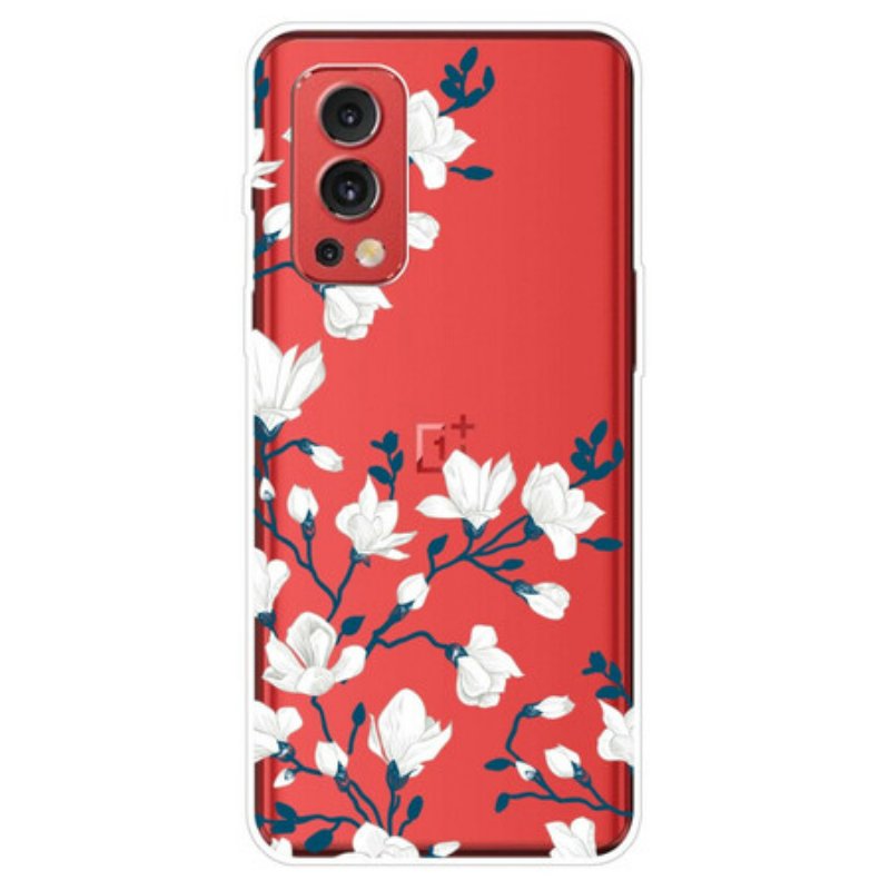 Mobilskal OnePlus Nord 2 5G Vita Blommor