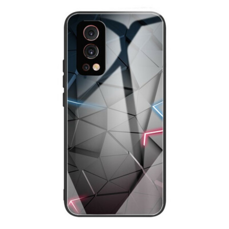 Skal OnePlus Nord 2 5G Geometri Av Härdat Glas