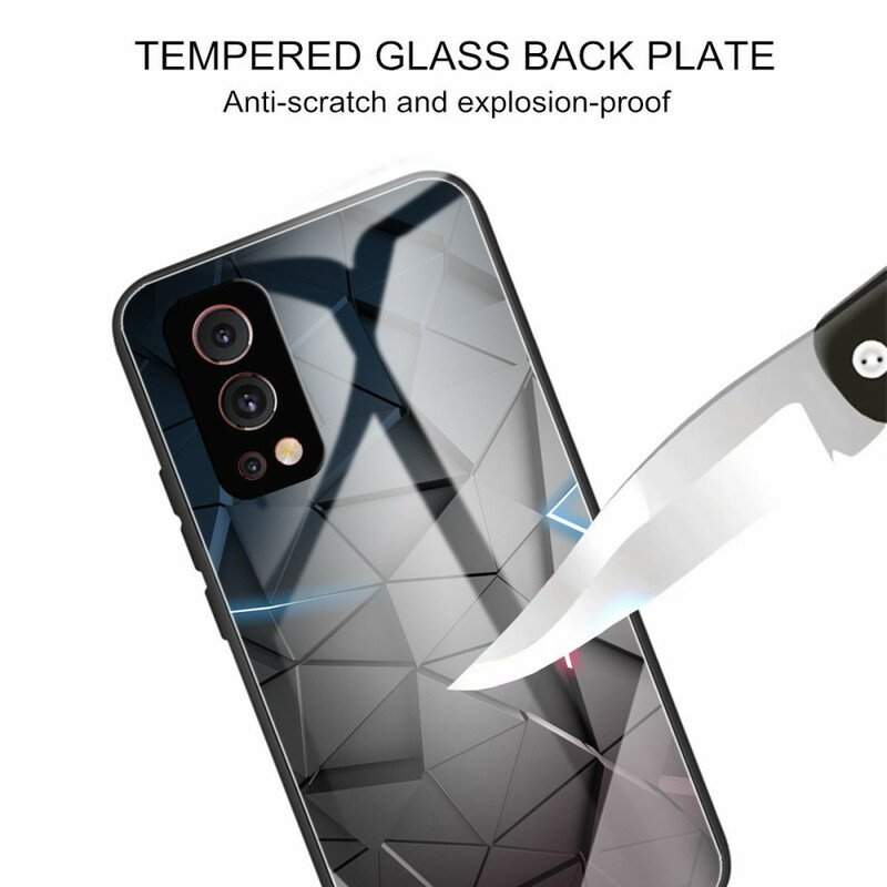 Skal OnePlus Nord 2 5G Geometri Av Härdat Glas