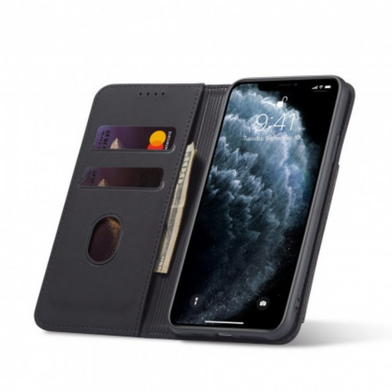 Folio-fodral iPhone 11 Pro Läderfodral Stativ För Korthållare