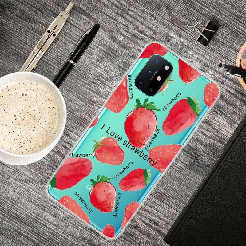 Mobilskal OnePlus 8T Strawberry / Jag Älskar Strawberry