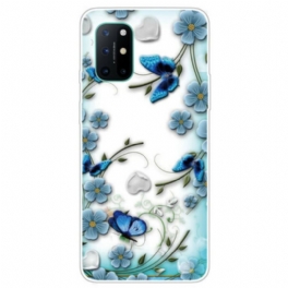 Skal OnePlus 8T Sömlös Retro Fjärilar Och Blommor