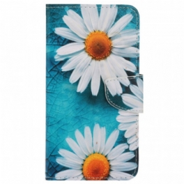 Läderfodral Samsung Galaxy A13 Med Kedjar Thong Daisies