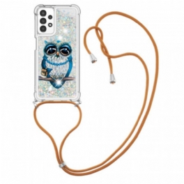 Mobilskal Samsung Galaxy A13 Med Snodd Paljett Dragsko Miss Owl