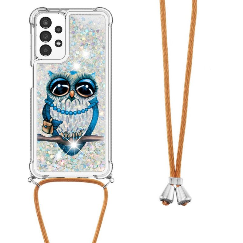 Mobilskal Samsung Galaxy A13 Med Snodd Paljett Dragsko Miss Owl