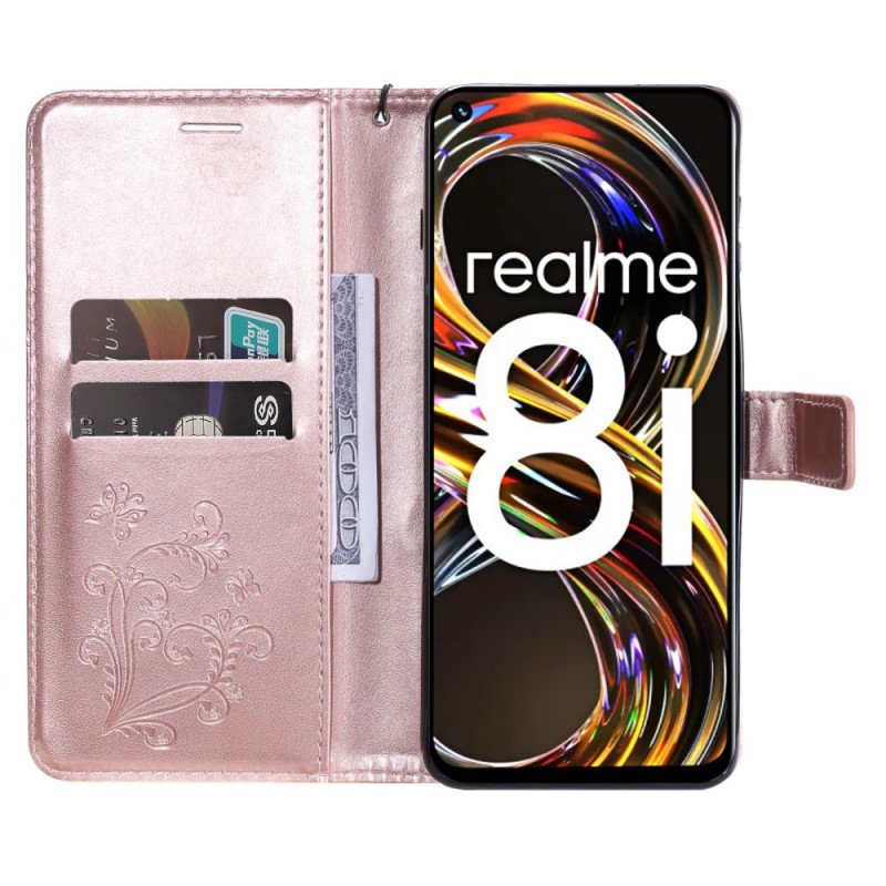 Fodral Realme 8i Med Kedjar Jättebandfjärilar