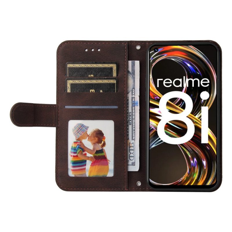 Fodral Realme 8i Nit Och Rem I Konstläder