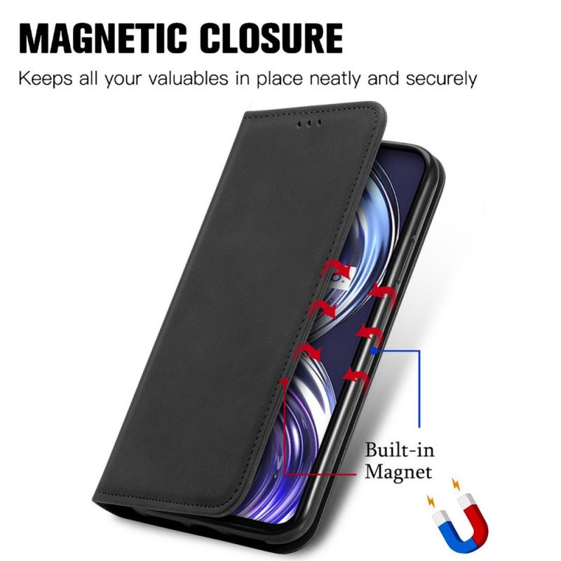 Folio-fodral Realme 8i Läderfodral Skin-touch Design