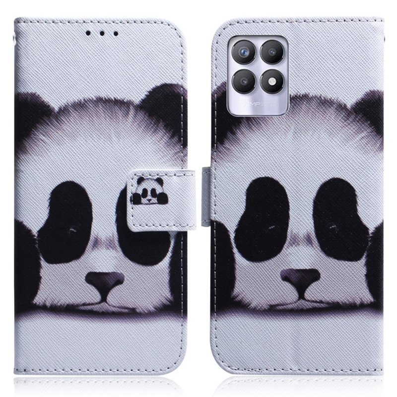 Folio-fodral Realme 8i Panda Ansikte