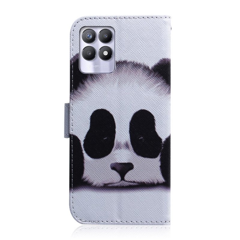 Folio-fodral Realme 8i Panda Ansikte