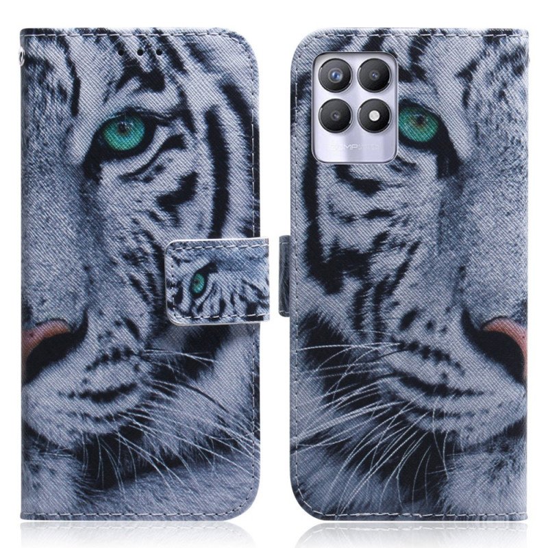 Folio-fodral Realme 8i Tiger Face