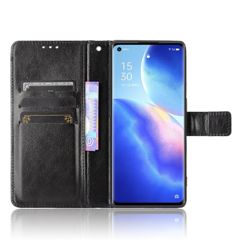 Folio-fodral Oppo Find X3 Neo Flashig Konstläder