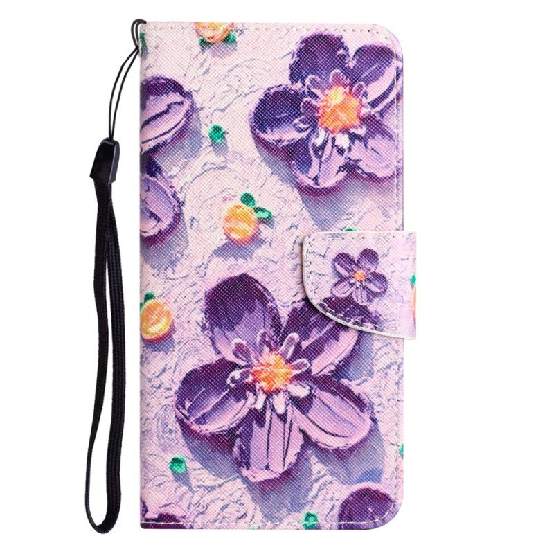 Fodral Samsung Galaxy A34 5G Med Kedjar Ganska Strappy Blommor