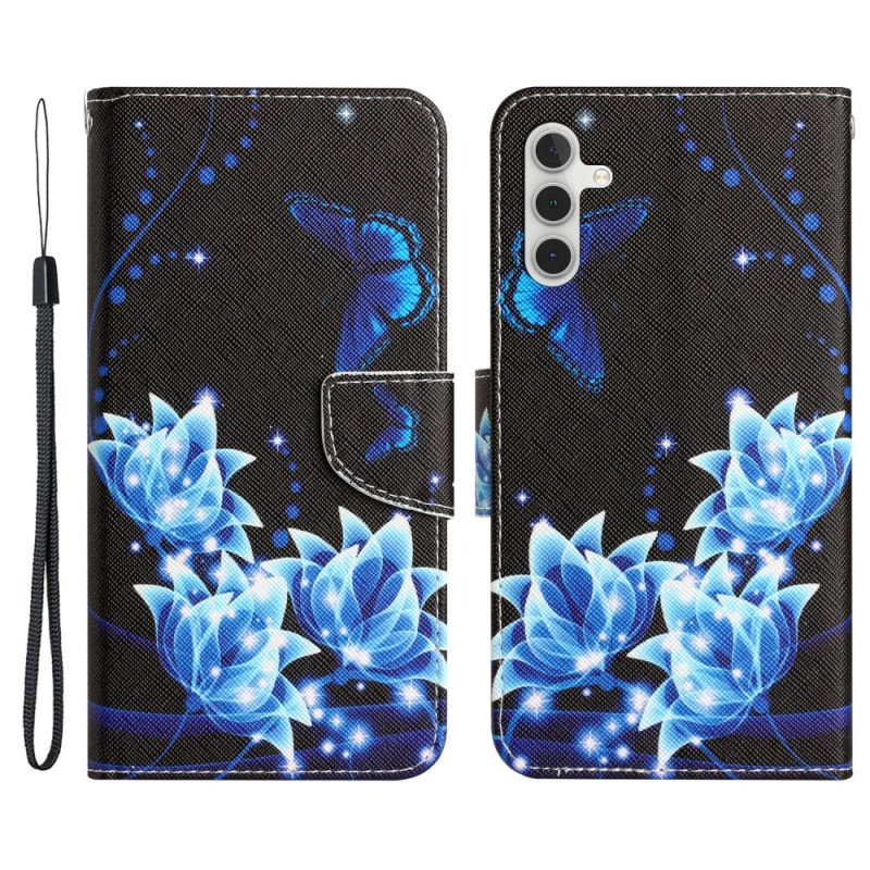 Fodral Samsung Galaxy A34 5G Med Kedjar Ganska Strappy Blommor