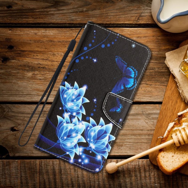 Fodral Samsung Galaxy A34 5G Med Kedjar Ganska Strappy Blommor