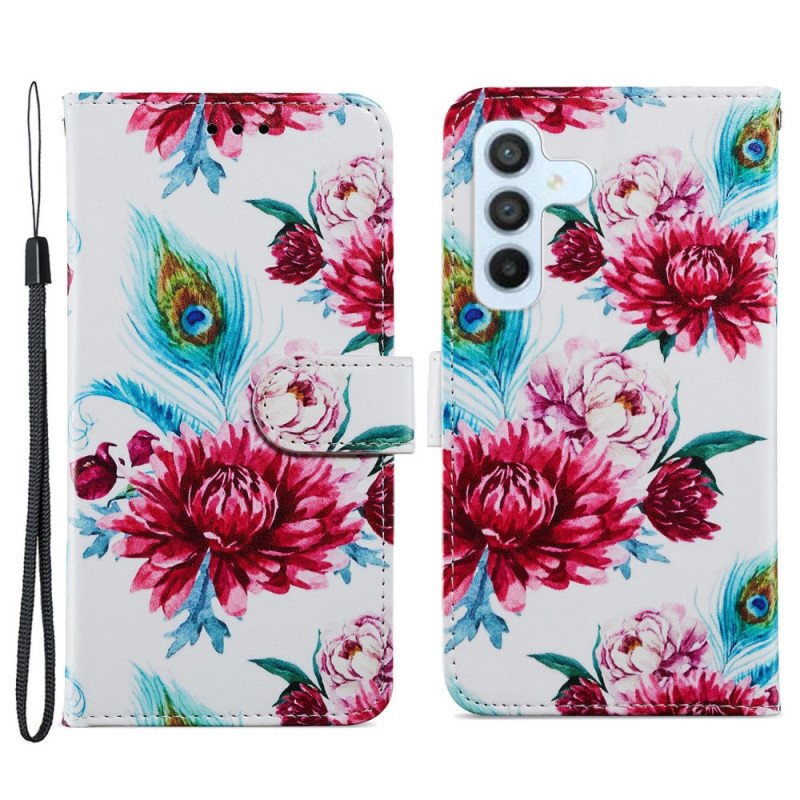 Fodral Samsung Galaxy A34 5G Med Kedjar Strappy Floral Fantasy